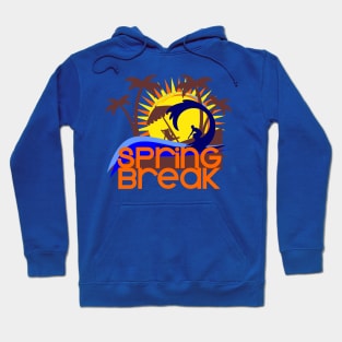 Spring Break Palms and Waves T-Shirt Hoodie